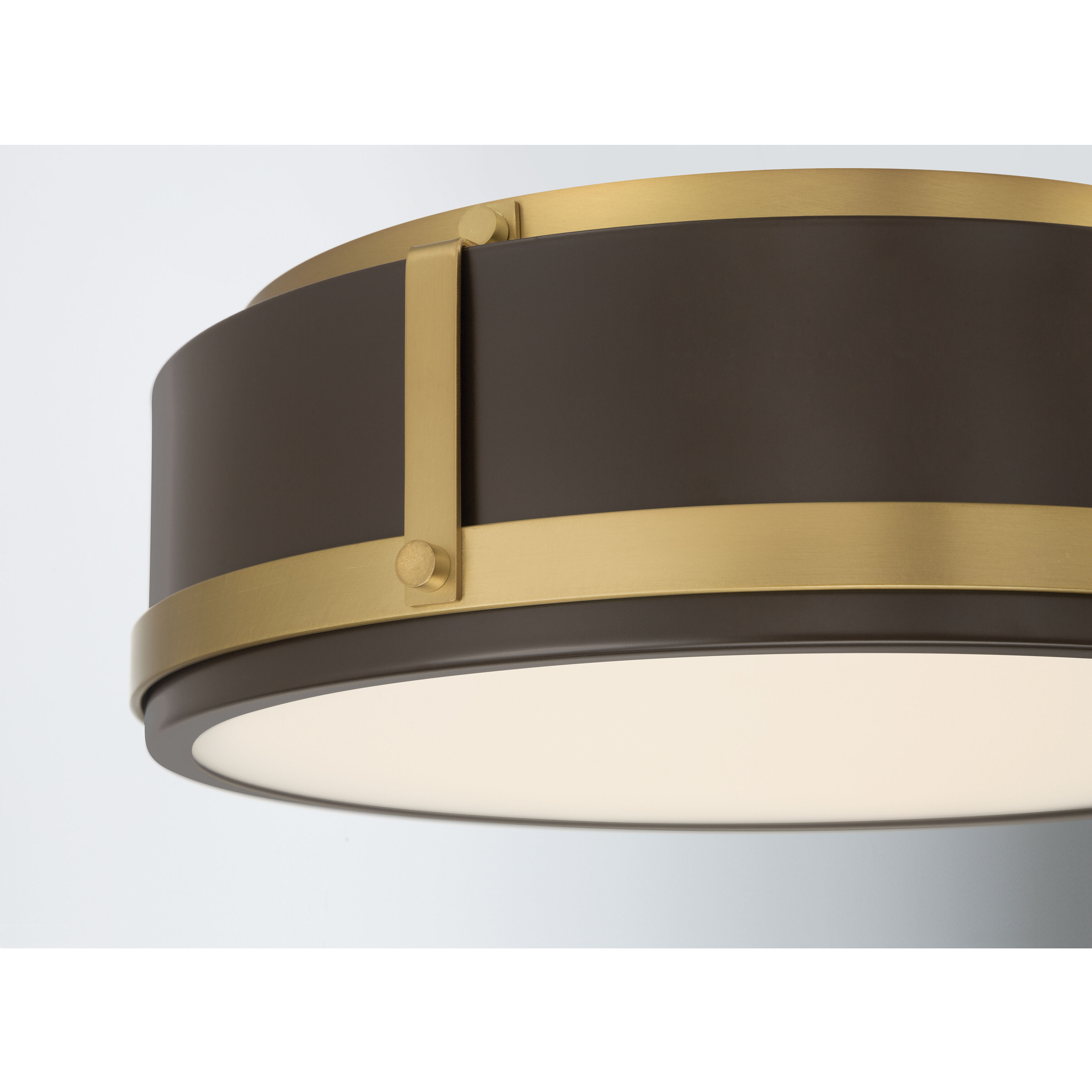 Lynca LED 13.75 inch Legacy Brass and Dark Bronze Flush Mount Ceiling Light