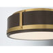 Lynca LED 13.75 inch Legacy Brass and Dark Bronze Flush Mount Ceiling Light