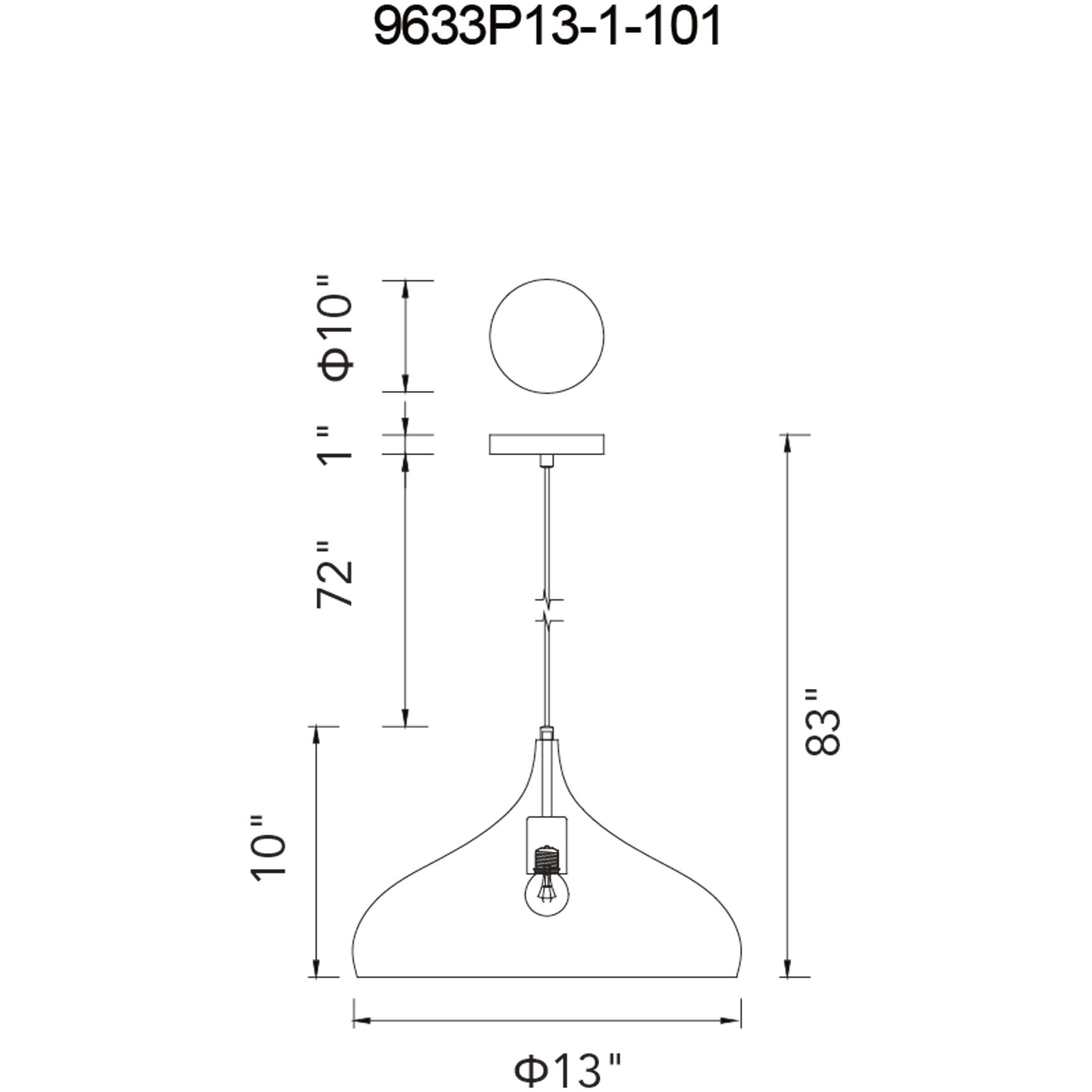 Dynamic 1 Light 13 inch Black Down Pendant Ceiling Light