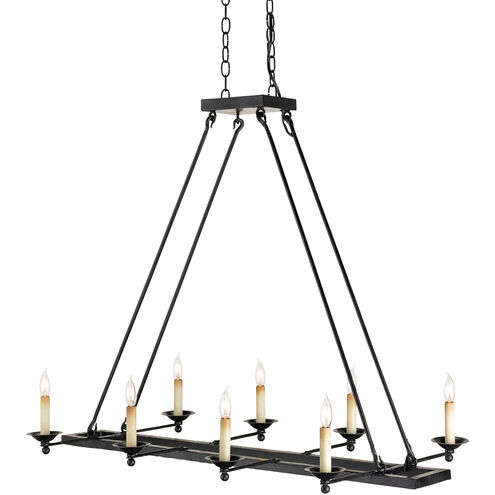 Houndslow 8 Light 40 inch Satin Black Chandelier Ceiling Light
