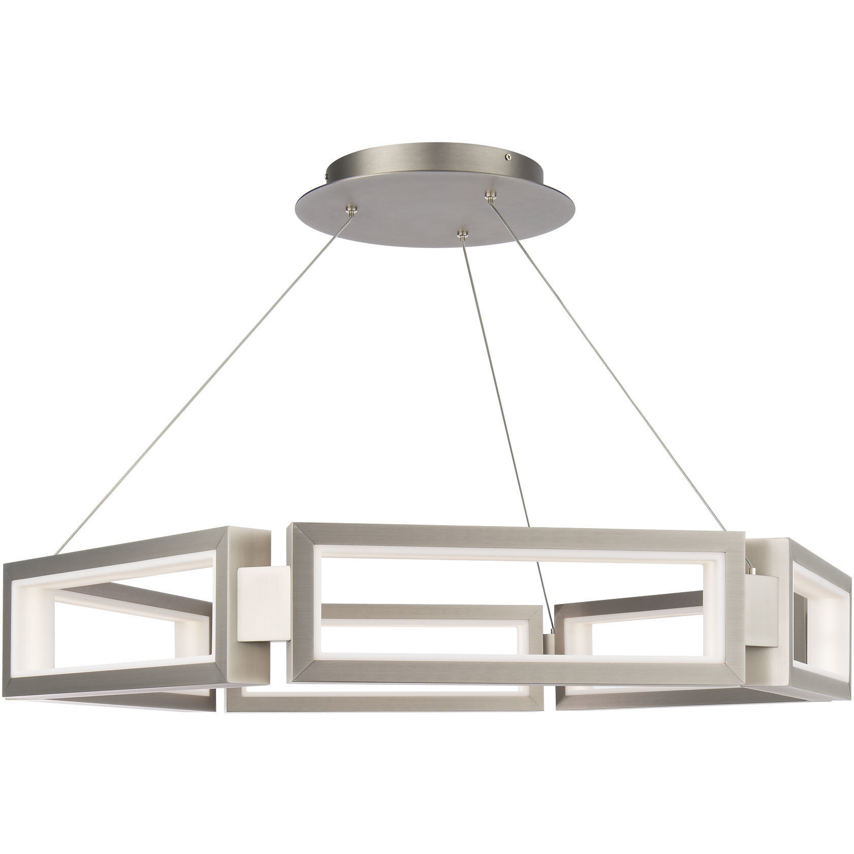 Mies LED 35 inch Aged Brass Chandelier Ceiling Light in 35in.