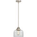 Nouveau 2 Bell LED 8 inch Brushed Satin Nickel Mini Pendant Ceiling Light in Clear