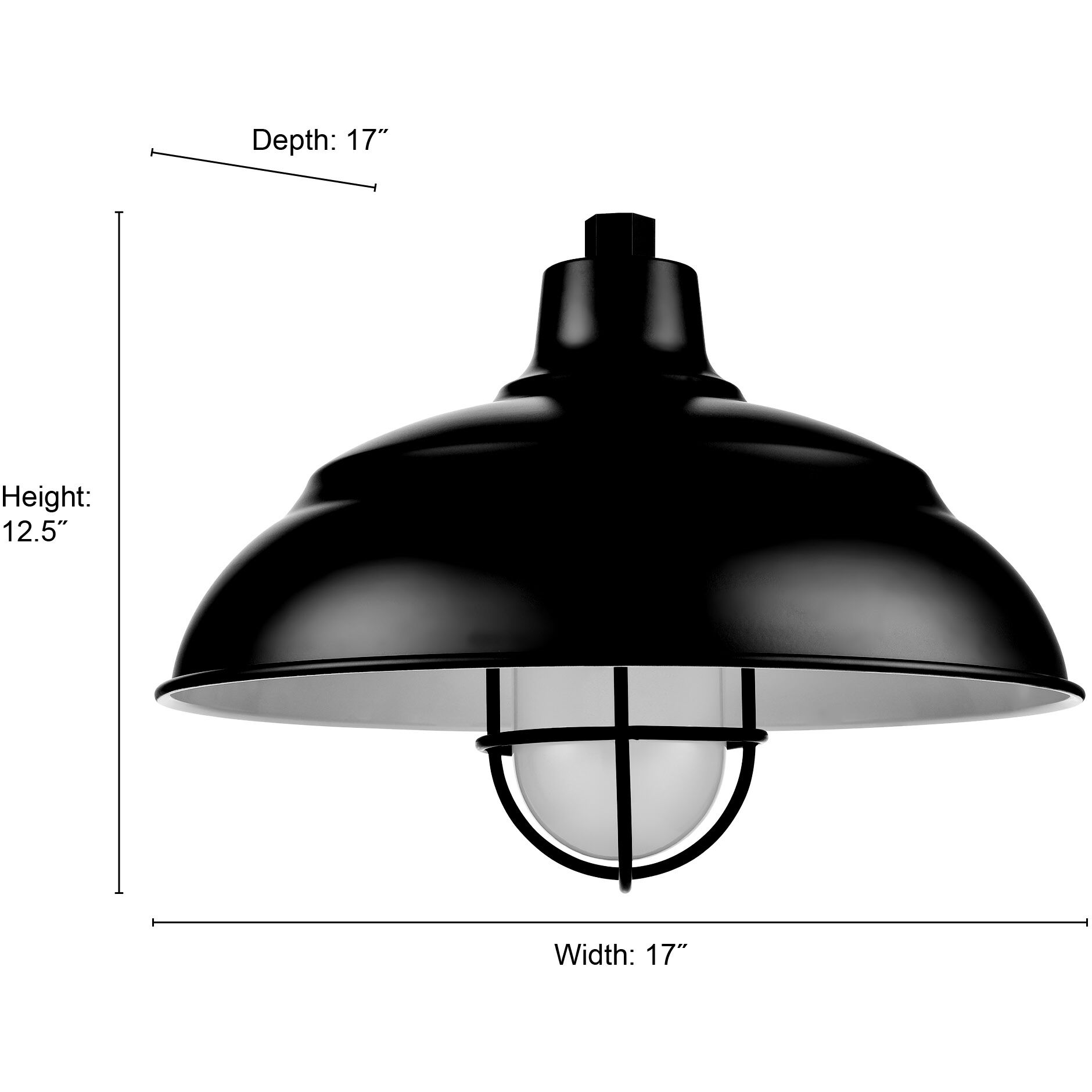 R-Series Satin Black 17 inch Outdoor Warehouse Shade