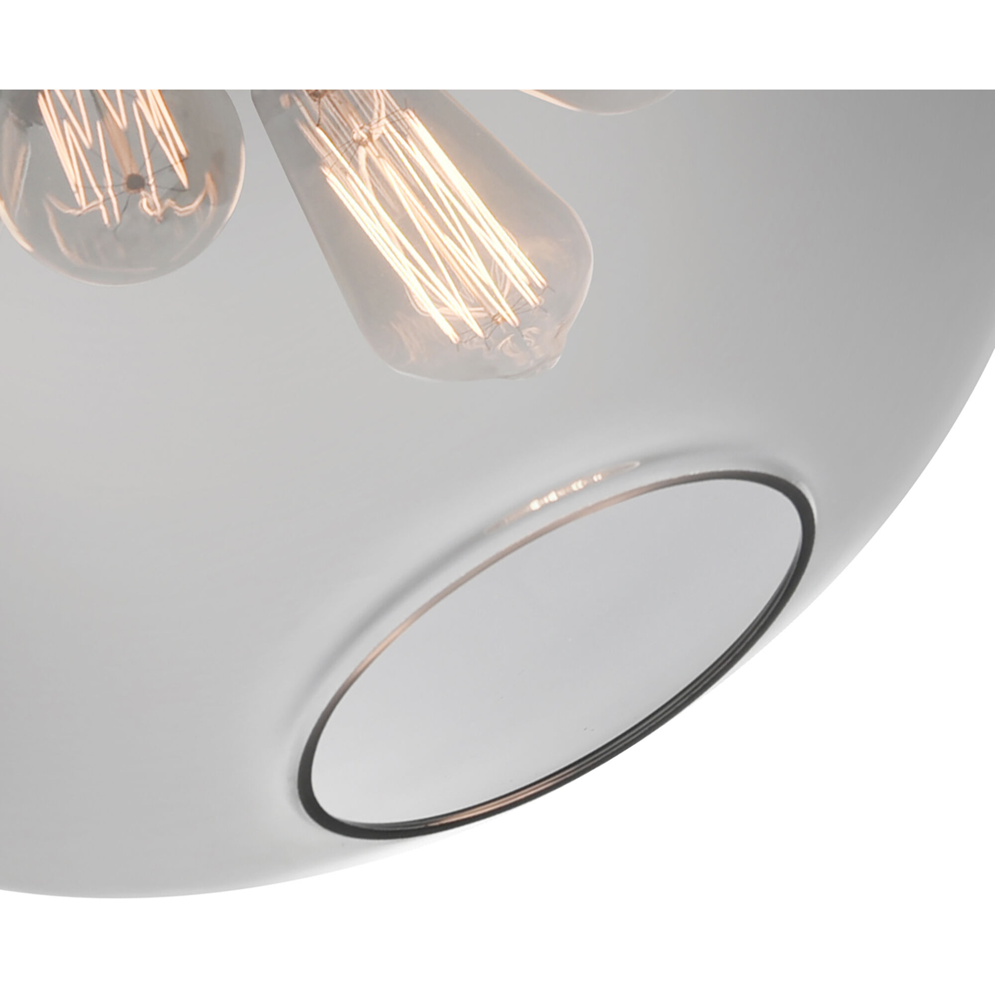 Glass 4 Light 16 inch Black Down Pendant Ceiling Light in Smoke