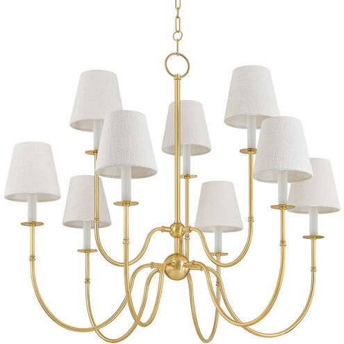 Amina 9 Light 39.25 inch Aged Brass Chandelier Ceiling Light