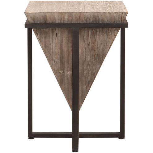 Bertrand 25 X 18 inch Gray Wash Aged Fir Wood and Aged Black Accent Table