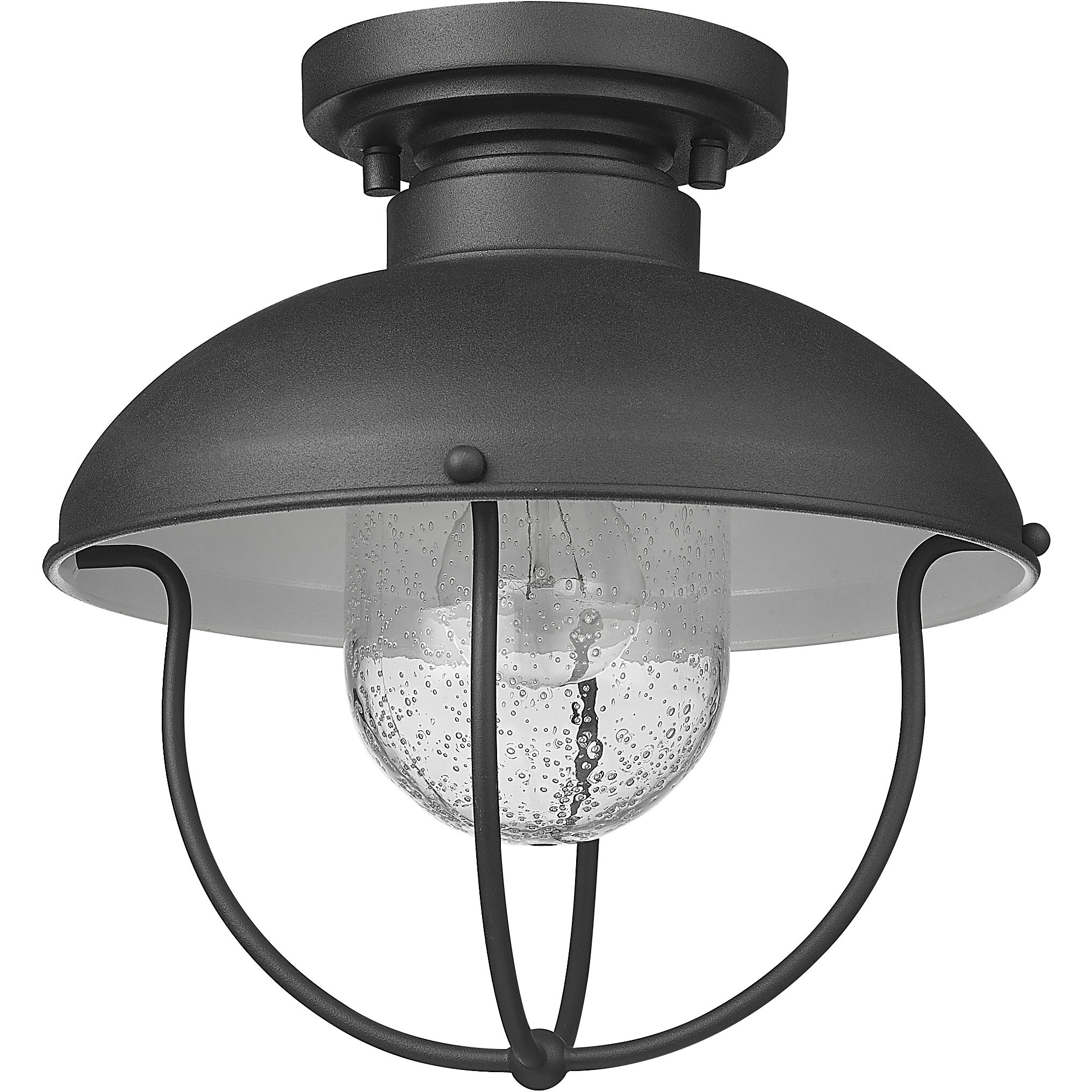 Ansel 1 Light 11 inch Black Outdoor Flush Mount