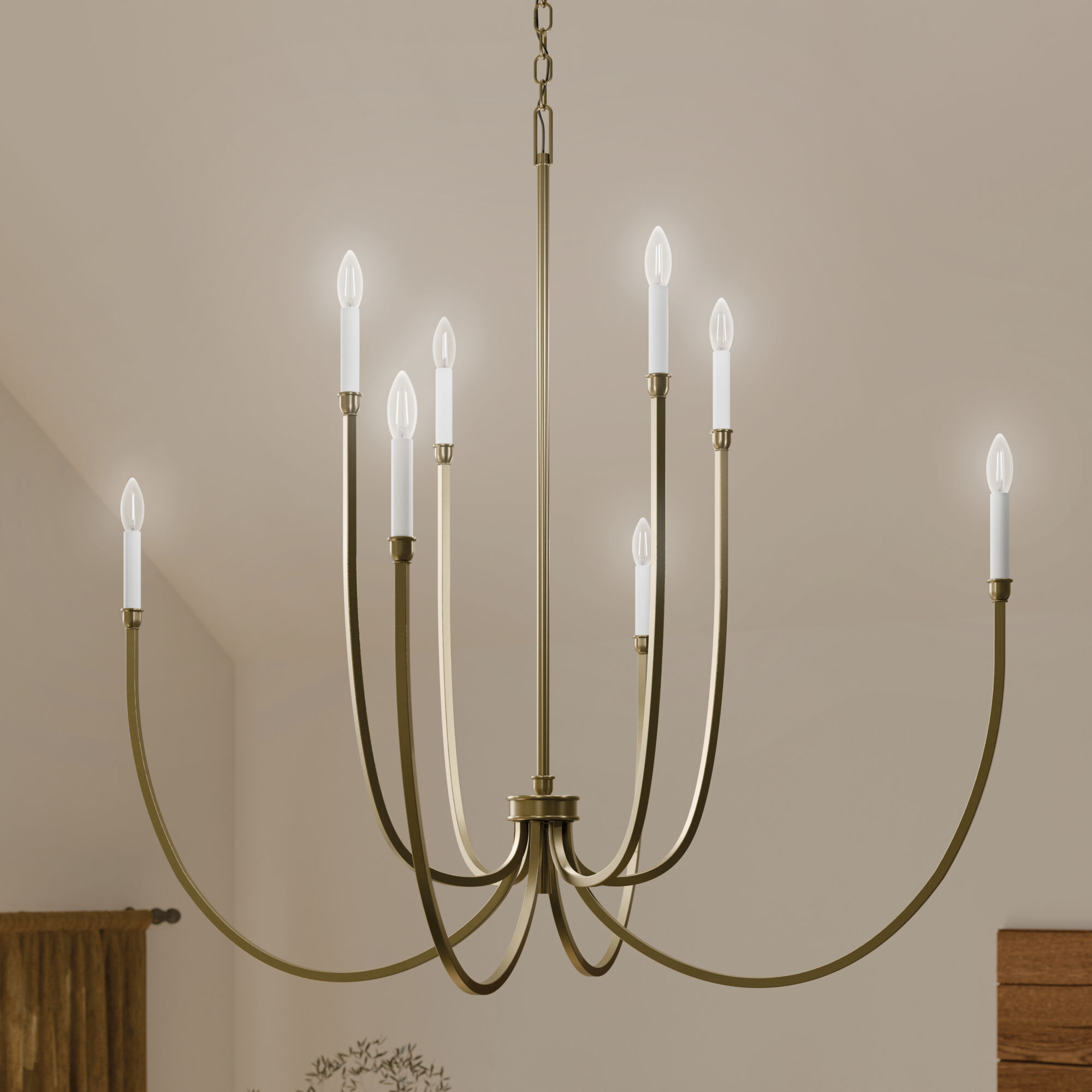 Malene 8 Light Champagne Bronze Chandelier Foyer Ceiling Light