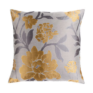 Blossom 18 X 18 inch Saffron/Light Gray/Medium Gray Pillow Kit, Square