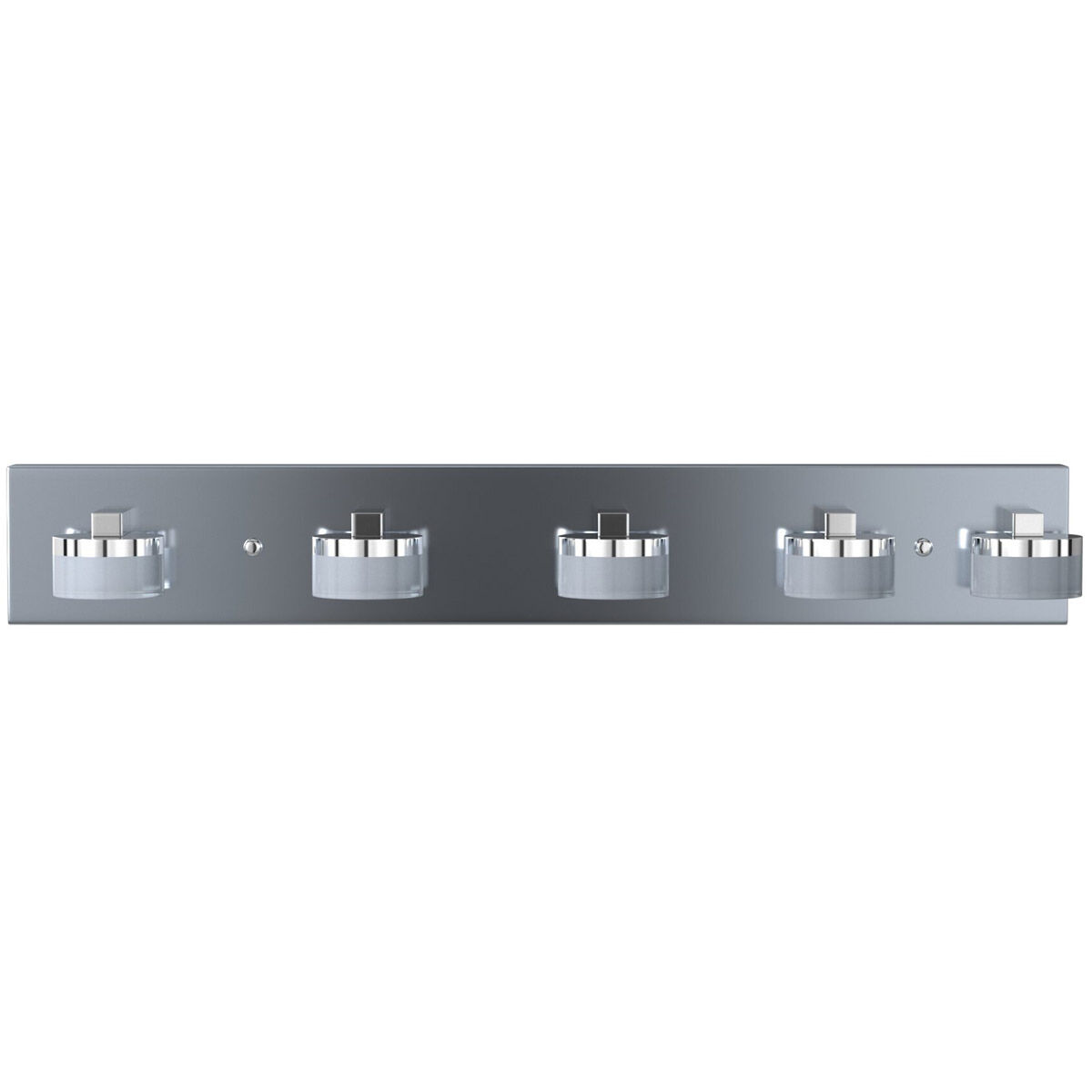 Romendo LED 30.86 inch Chrome Vanity Light Wall Light, Clear and Satin Shade