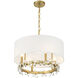 Dahlia 4 Light 21 inch Warm Brass Pendant Ceiling Light