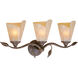 Capri 3 Light 23 inch Black Walnut Bathroom Light Wall Light