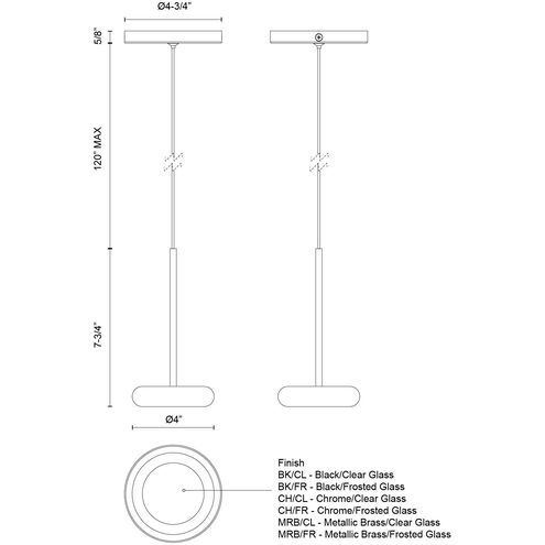 Stephord LED 4 inch Metallic Brass Pendant Ceiling Light in Frosted Glass Shade