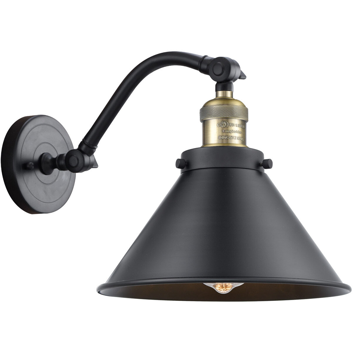 Franklin Restoration Briarcliff 1 Light 8 inch Black Antique Brass Sconce Wall Light, Franklin Restoration