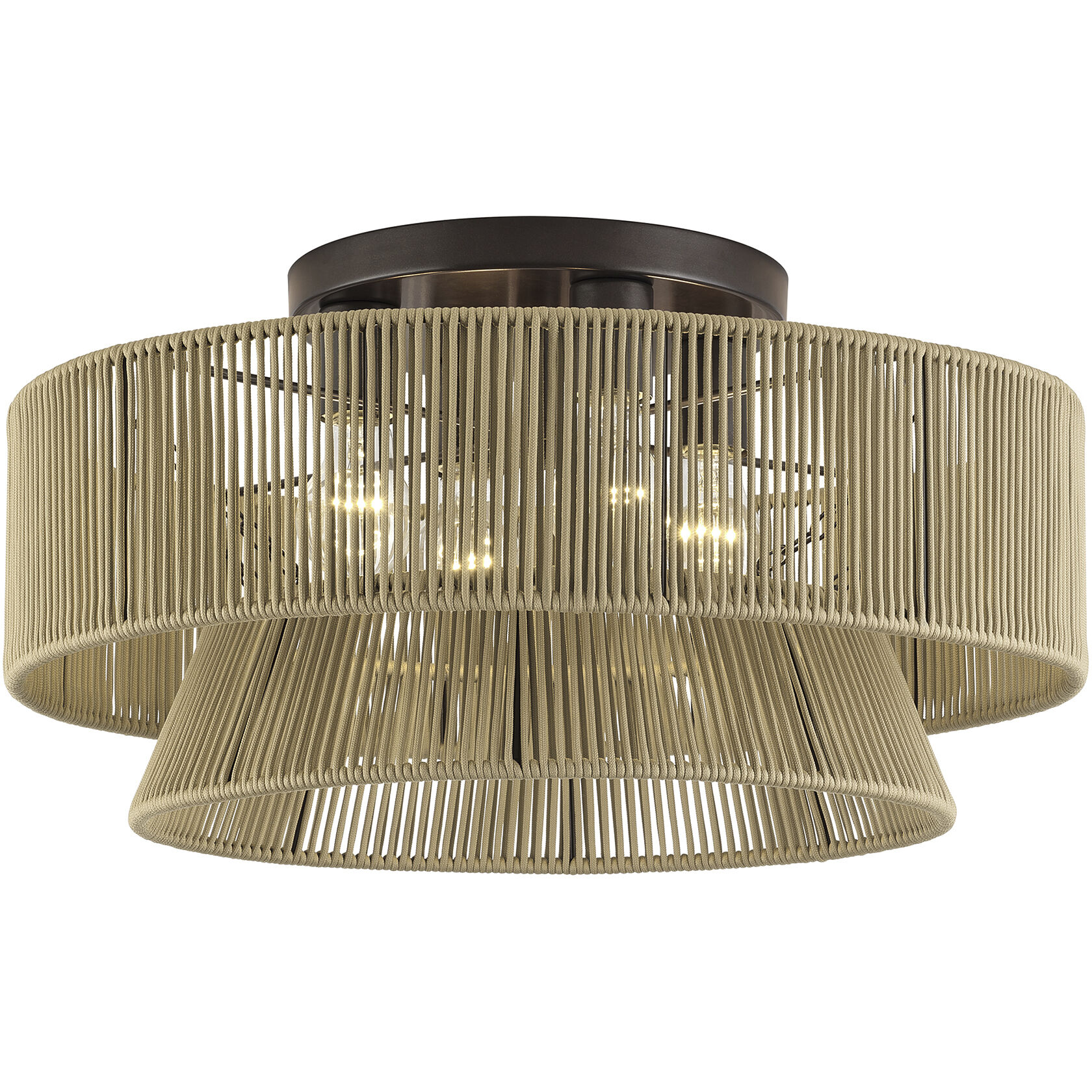 Florell 4 Light 21 inch English Bronze Semi Flush Mount Ceiling Light, Extra Large
