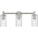 Downtown Urban Crown Point 3 Light 23.88 inch Satin Nickel Bath Vanity Light Wall Light in Deco Swirl