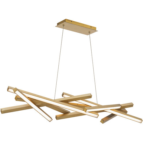 Parallax 1 Light 41.88 inch Aged Brass Linear Pendant Ceiling Light, dweLED