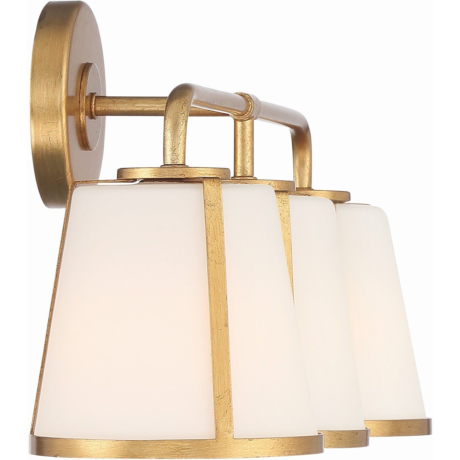 Fulton Bath Vanity Light Wall Light in Antique Gold, White