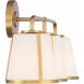Fulton Bath Vanity Light Wall Light in Antique Gold, White