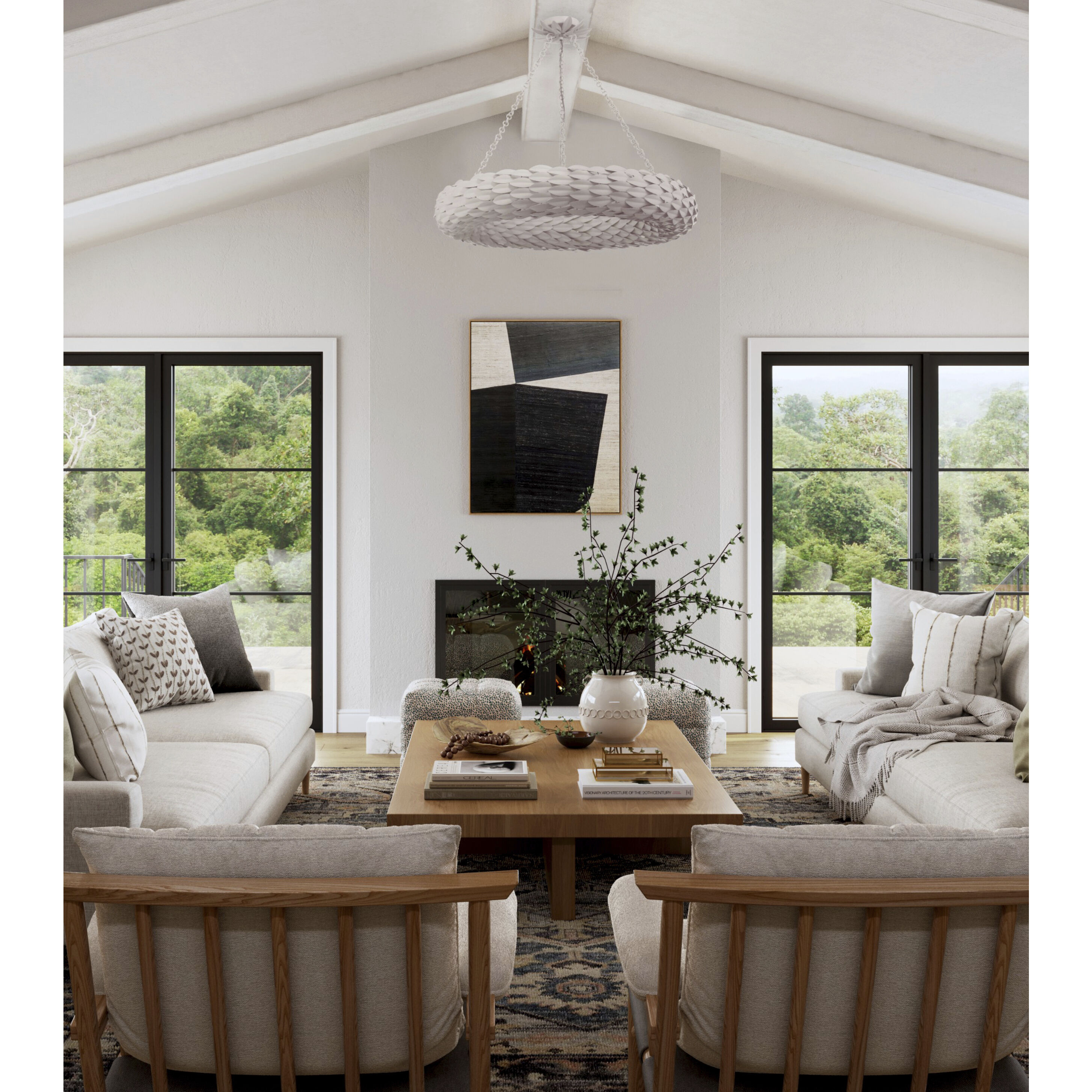 Broche 8 Light 33.5 inch Matte White Chandelier Ceiling Light