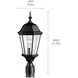 Madison 1 Light 22 inch Black Outdoor Post Lantern