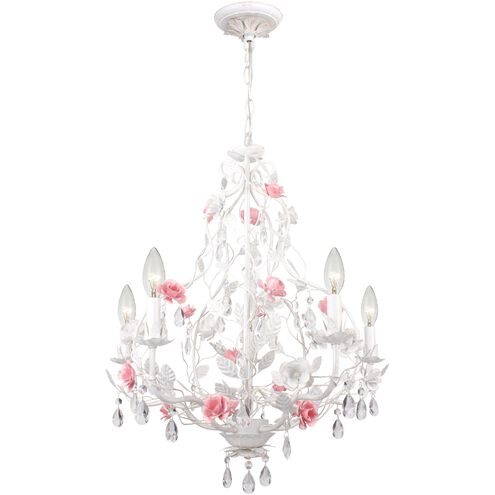 Lola 5 Light 22 inch Wet White Chandelier Ceiling Light