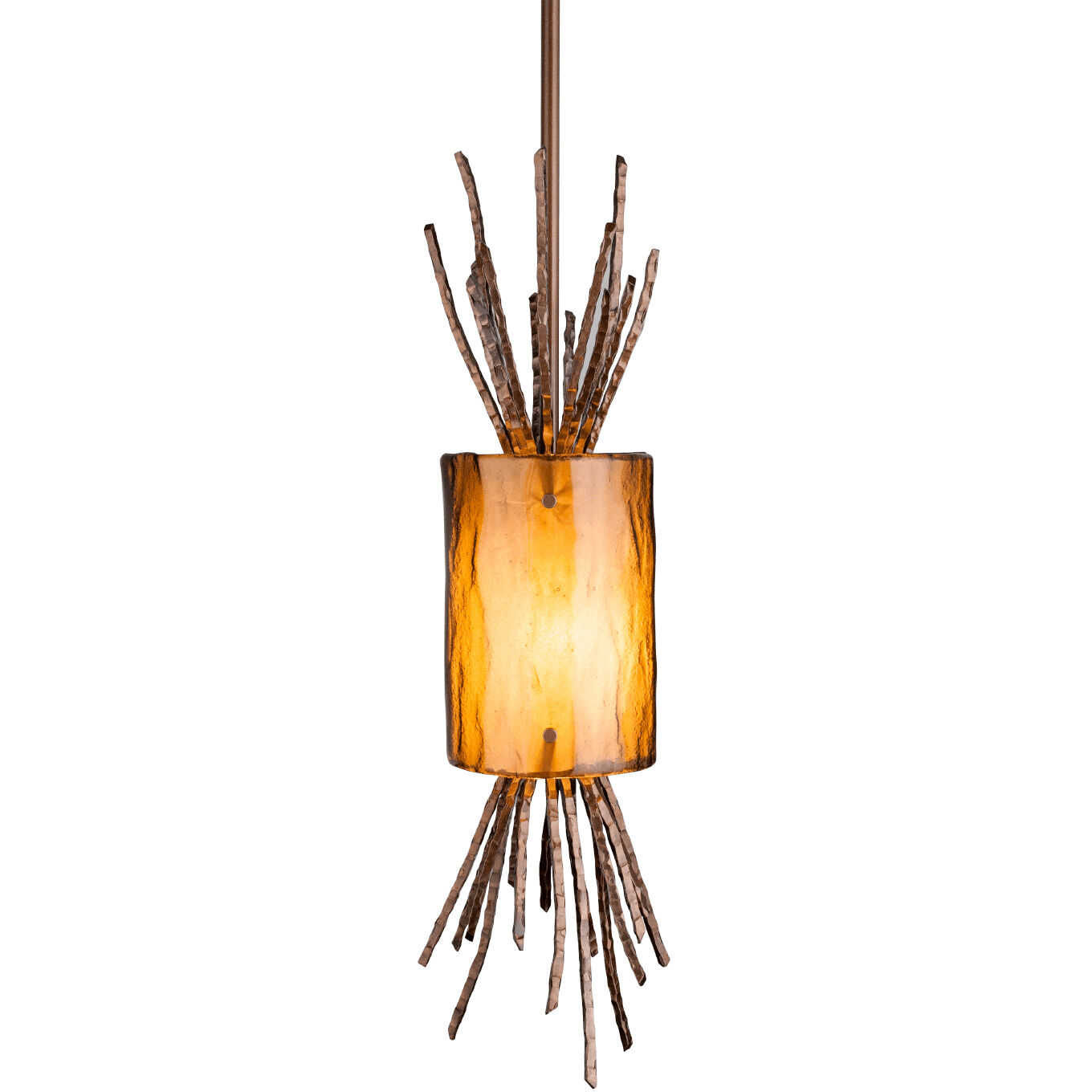 Ironwood 1 Light 5.8 inch Burnished Bronze Pendant Ceiling Light in Ivory Wisp, Thistle