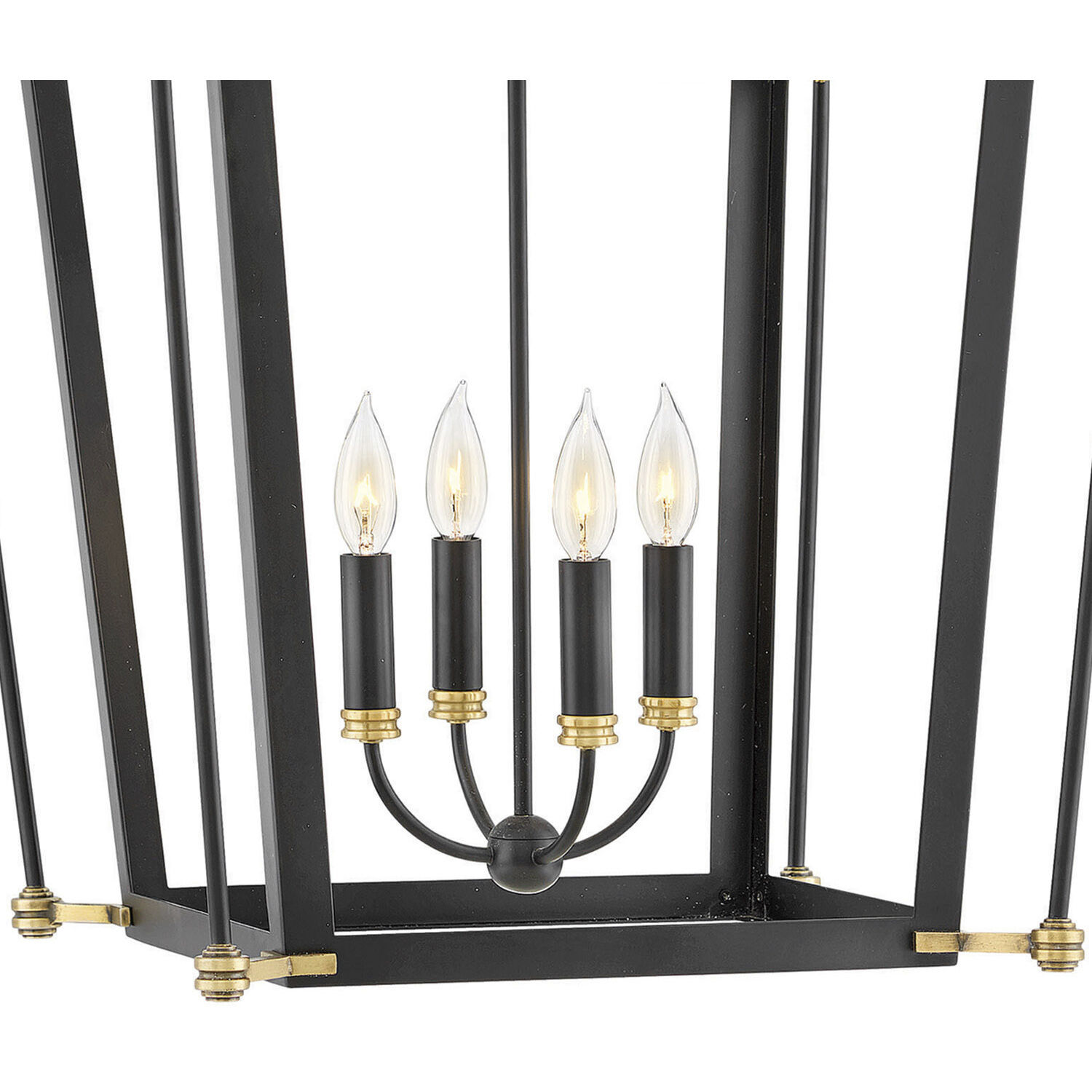 Selby 4 Light 20 inch Black with Heritage Brass Indoor Chandelier Ceiling Light