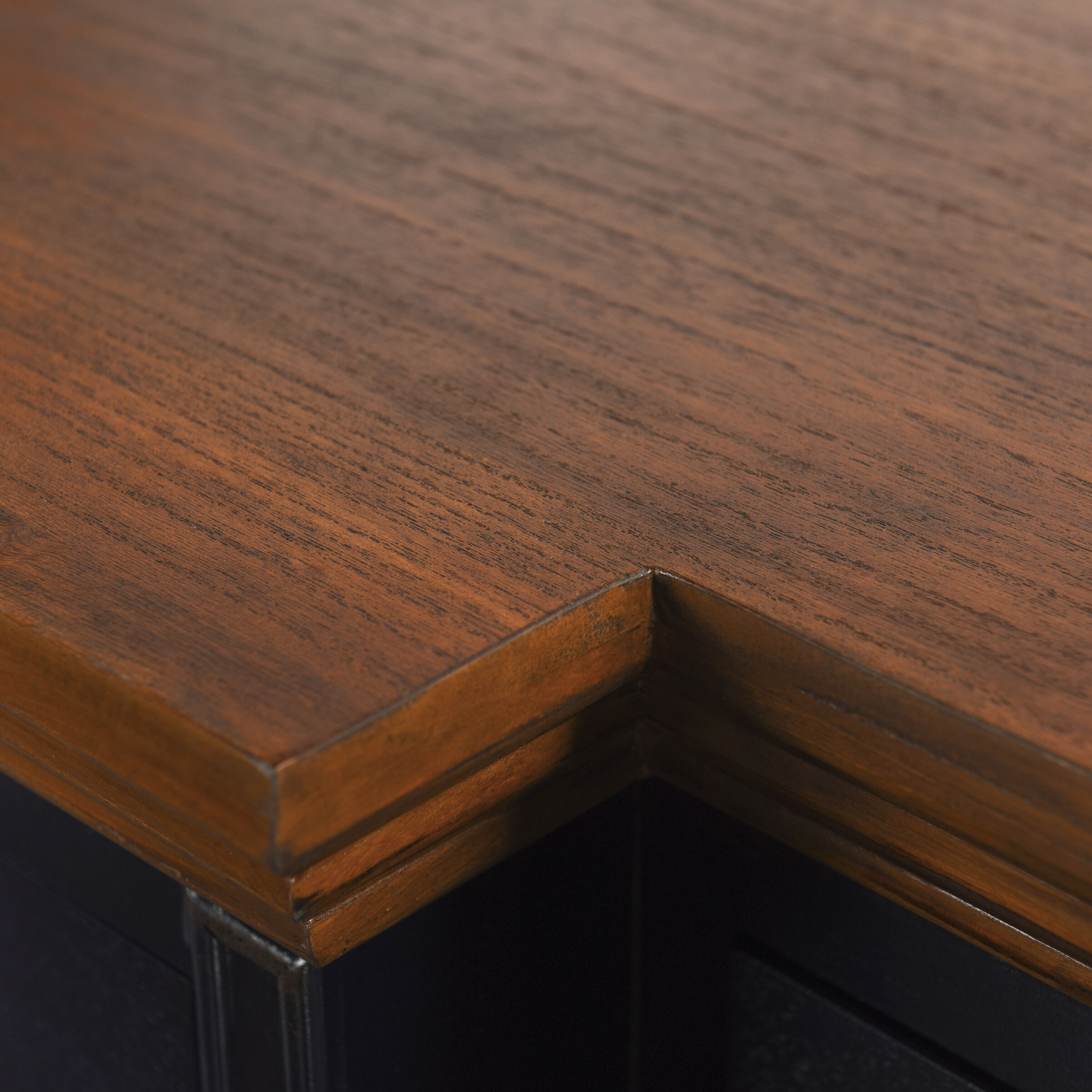 Cameron Dark Blue and Natural Wood Cabinet