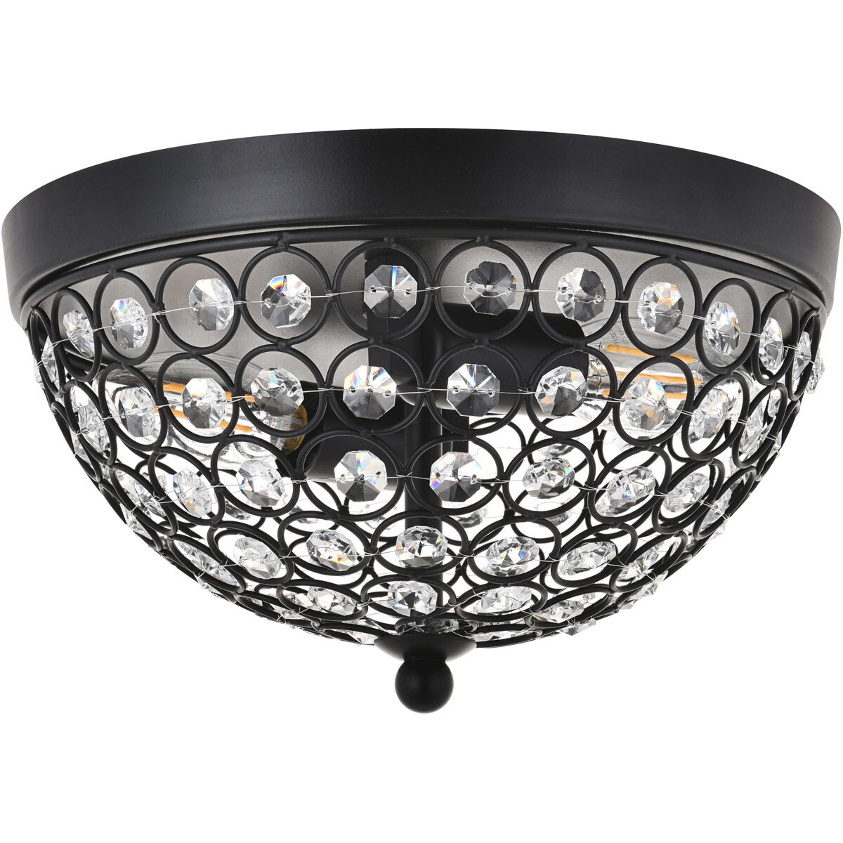 Taye 2 Light 10 inch Matte Black Flush Mount Ceiling Light