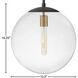 Warby 1 Light 13.5 inch Aged Zinc Indoor Chandelier Ceiling Light in Clear