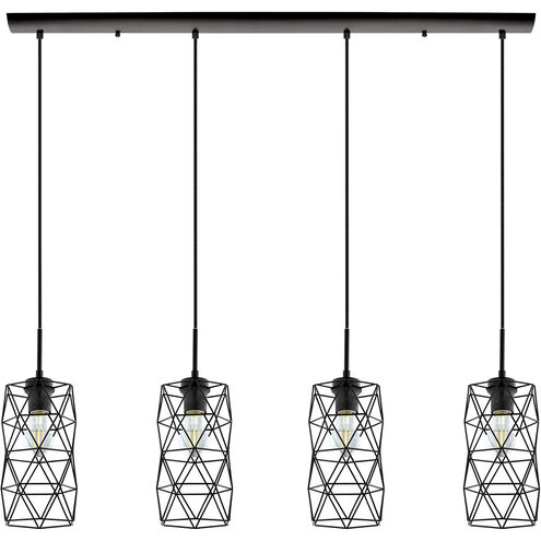 Estevau 2 4 Light 41.14 inch Matte Black Linear Pendant Ceiling Light