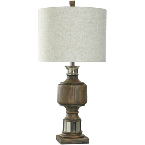 Cameron 33 inch 150.00 watt Brown and Silver Table Lamp Portable Light