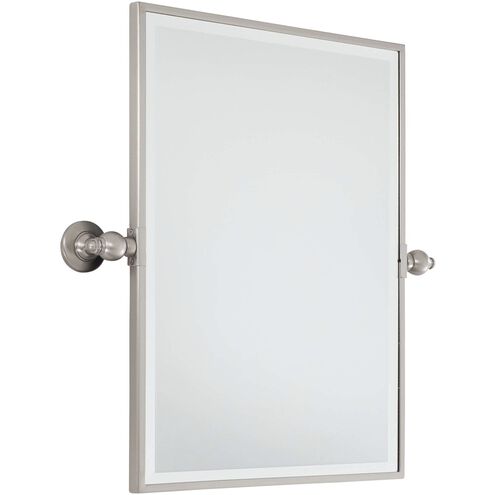 Pivot Mirrors 24 X 24 inch Brushed Nickel Mirror, Rectangle Beveled