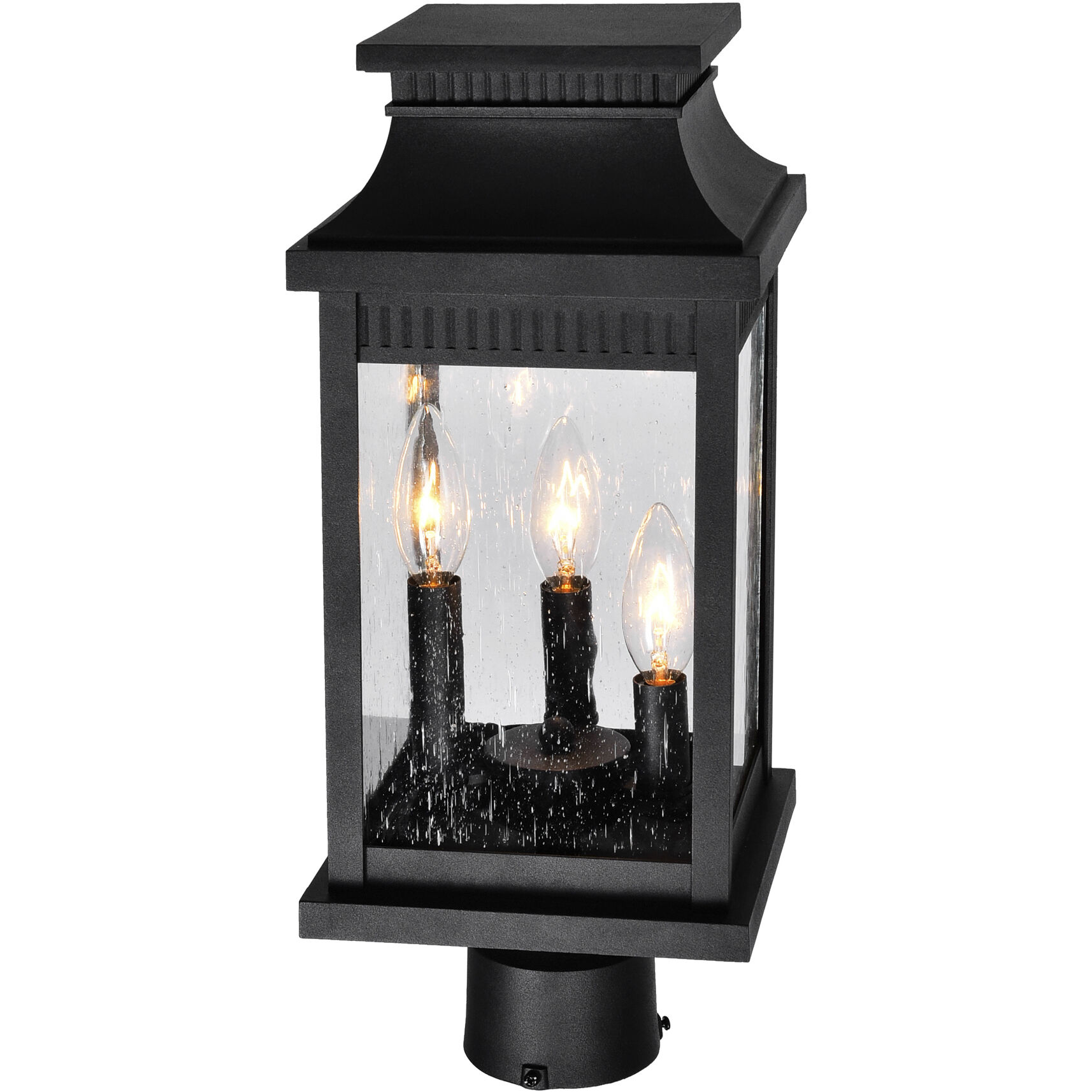 Milford 3 Light 17.5 inch Black Outdoor Lantern Head