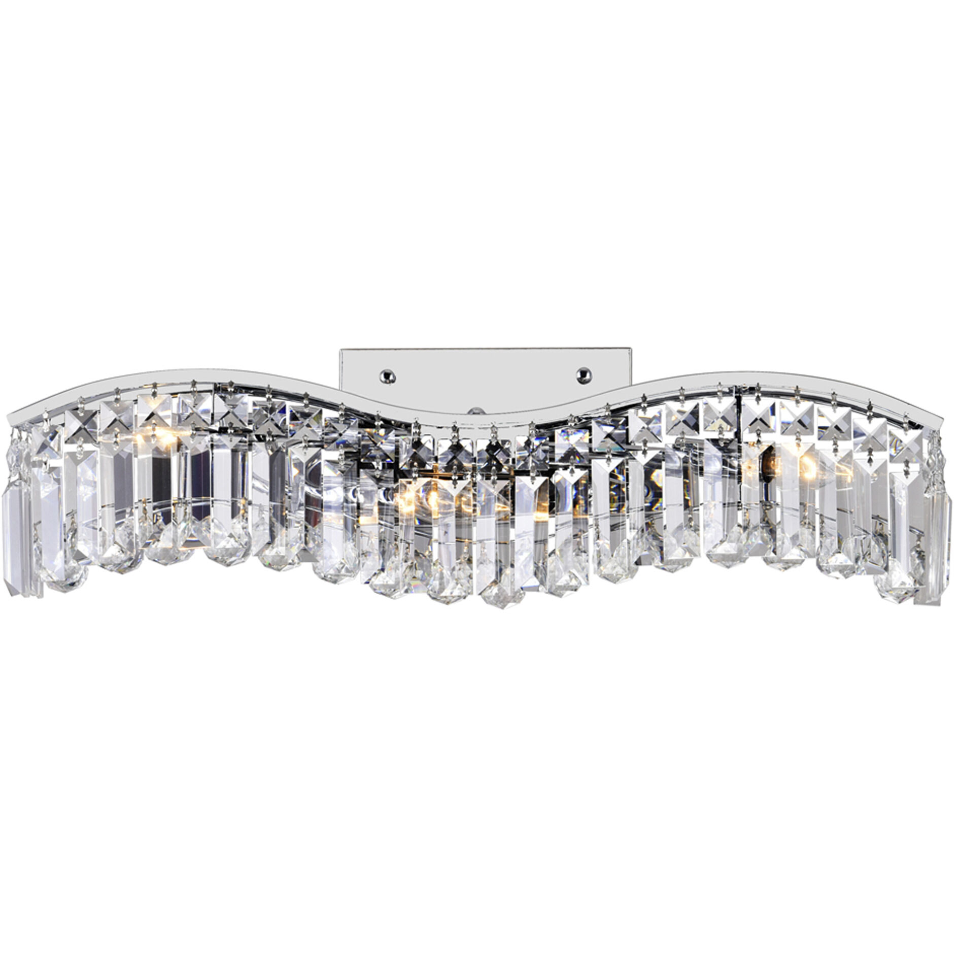 Glamorous 3 Light 25 inch Chrome Vanity Light Wall Light
