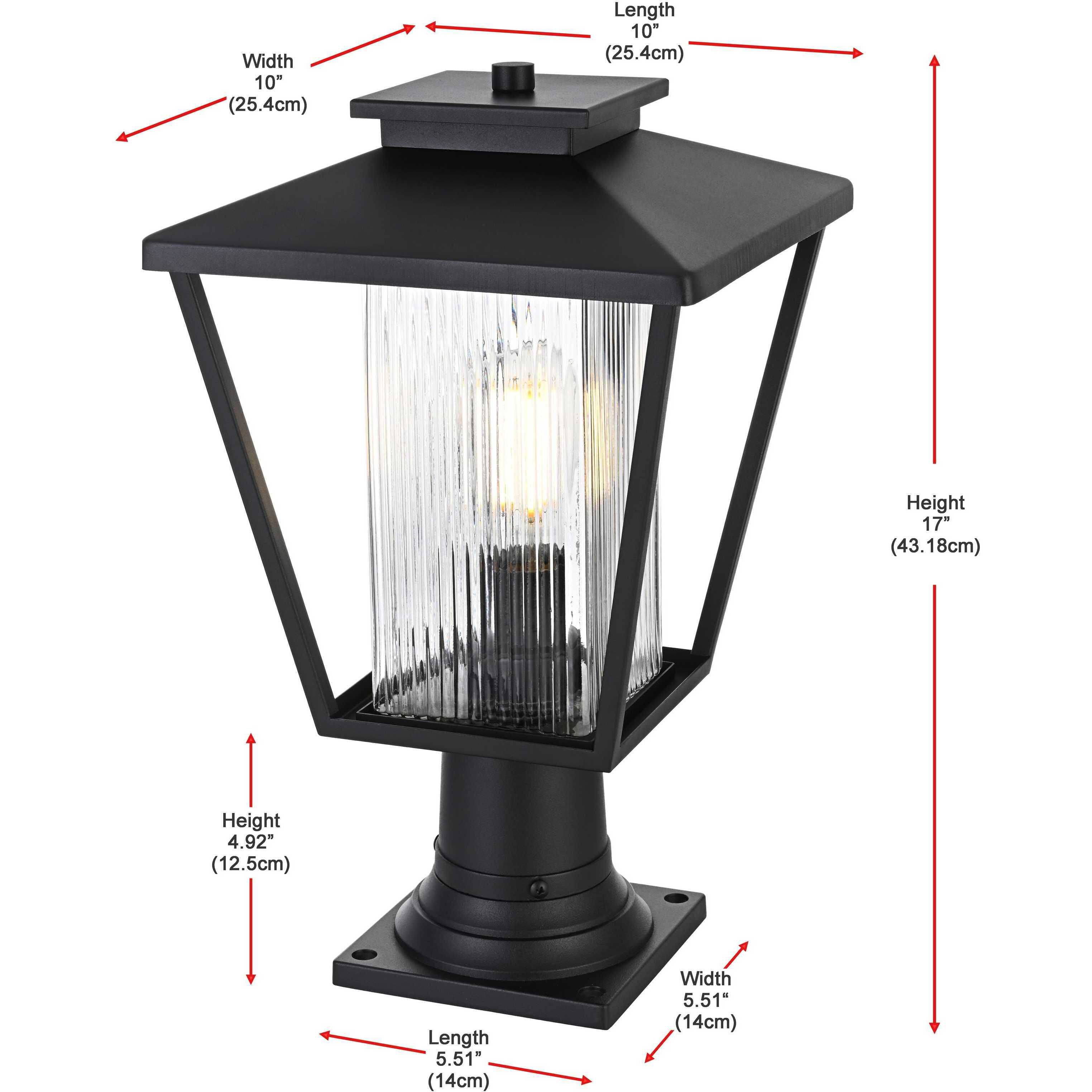 Gaul 1 Light 17 inch Black Outdoor Post Light