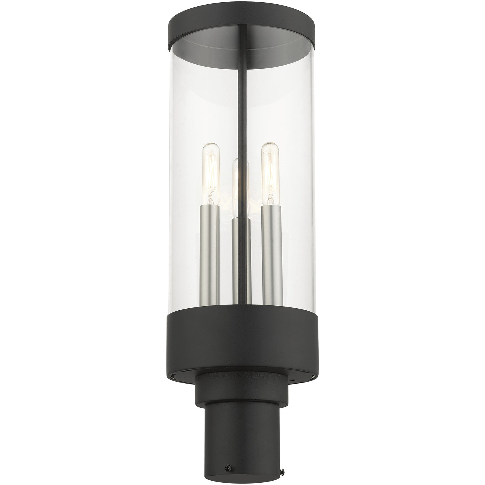 Hillcrest 3 Light 20 inch Textured Black Outdoor Post Top Lantern