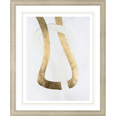 Abstract Collection Champagne Gold Block Contemporary Framed Art