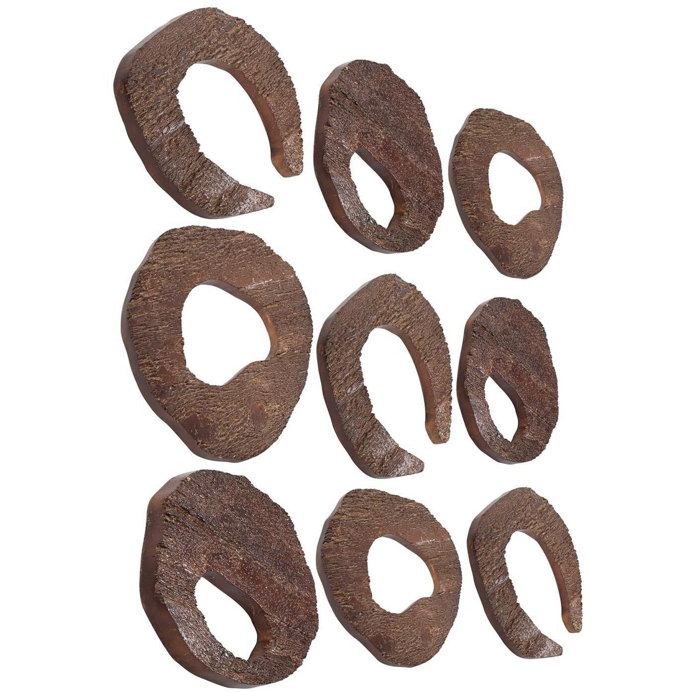 Carter Brown with Gold Flecks Wall Decor, Set of 9