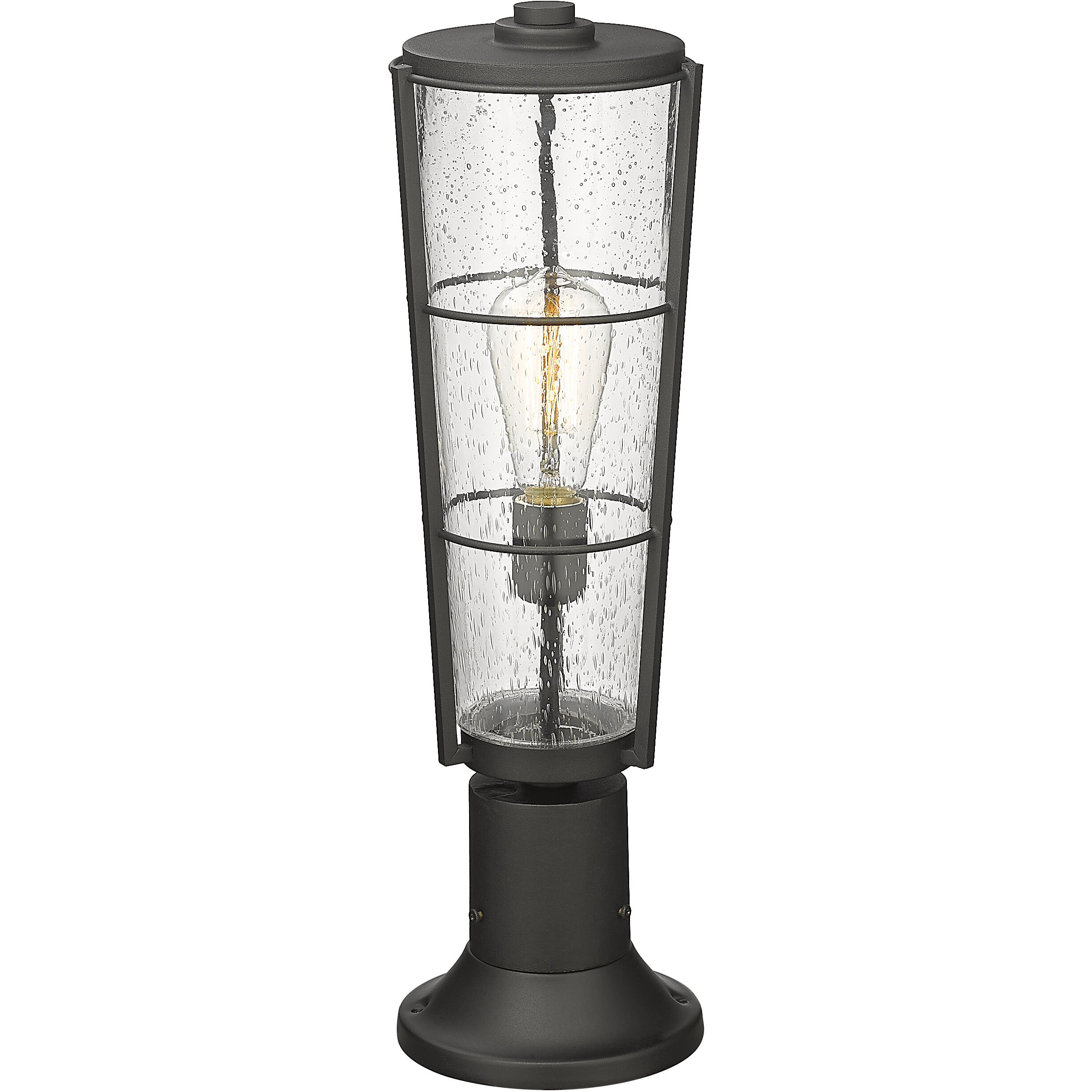 Helix 1 Light 22 inch Black Outdoor Pier Mounted Fixture