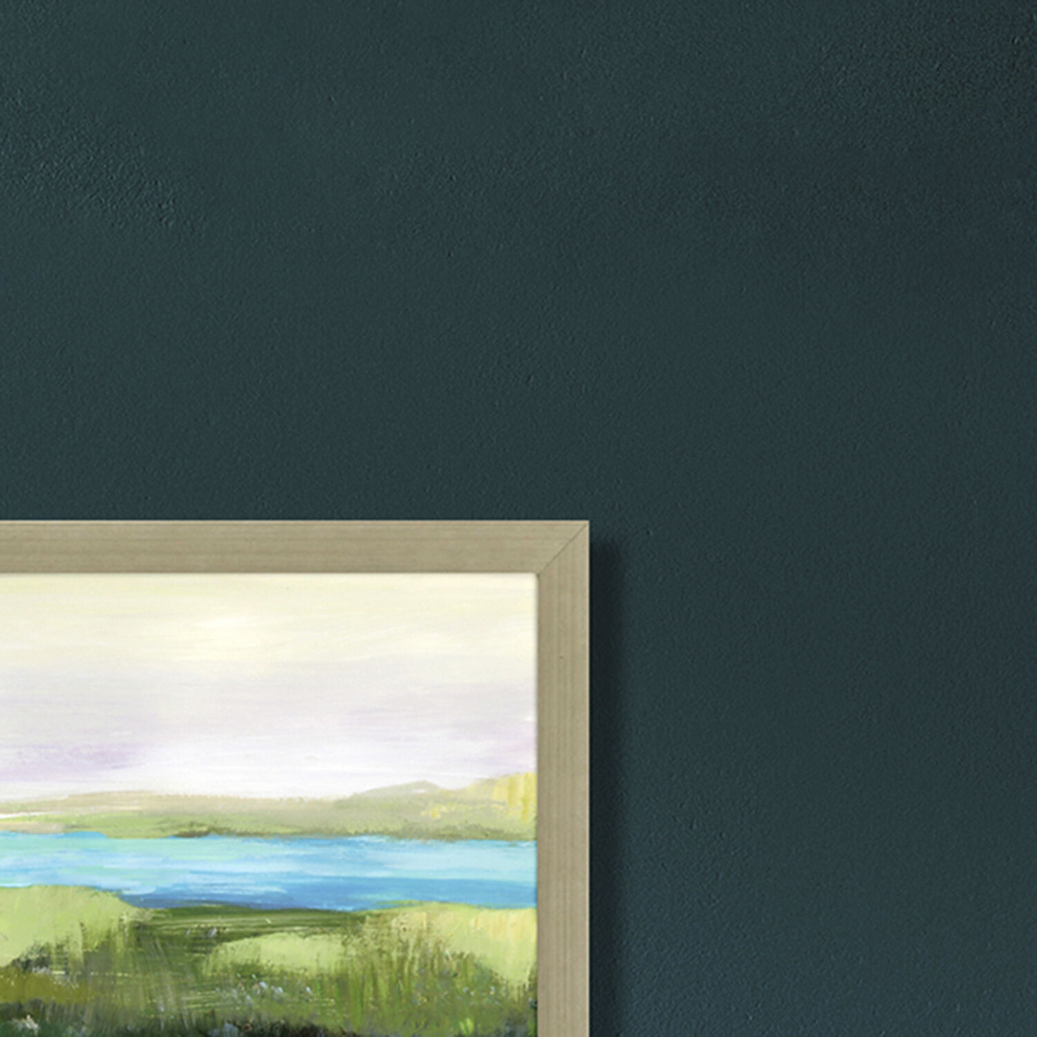 Waterside Green and Turquoise and Beige and Brown Framed Art