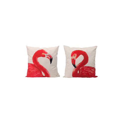 Pink Flamingo 23 X 6 inch Pink/Off White Accent Pillow