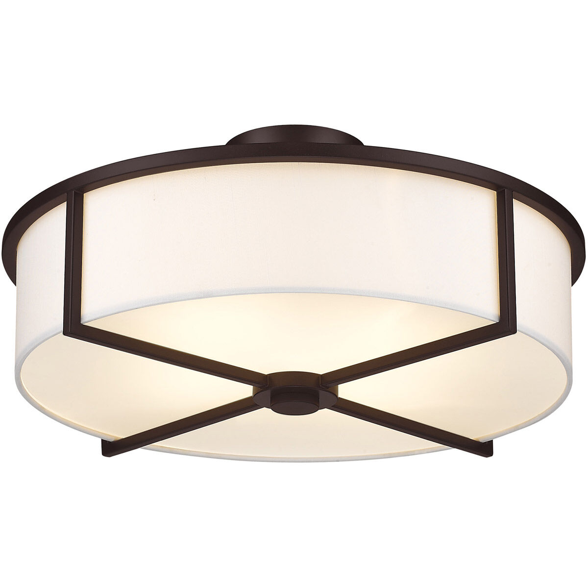 Wesley 4 Light 19 inch Bronze Semi-Flush Mount Ceiling Light