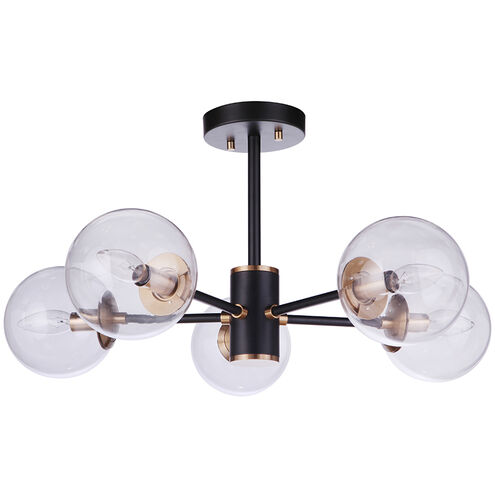 Bellini 5 Light 23.63 inch Aged Brass Semi-Flush Mount Ceiling Light