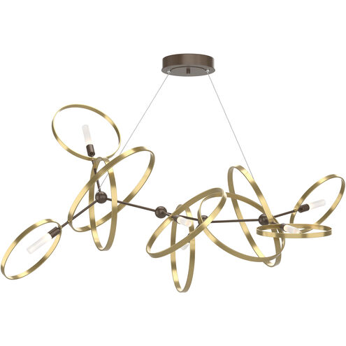 Celesse 6 Light 59.7 inch White and Modern Brass Pendant Ceiling Light