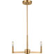 Fullton 3 Light 10 inch Satin Brass Chandelier Ceiling Light