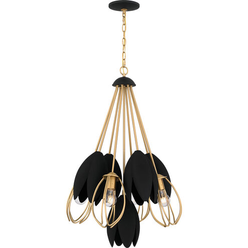 Seraphina 4 Light 22.5 inch Brushed Weathered Brass Pendant Ceiling Light