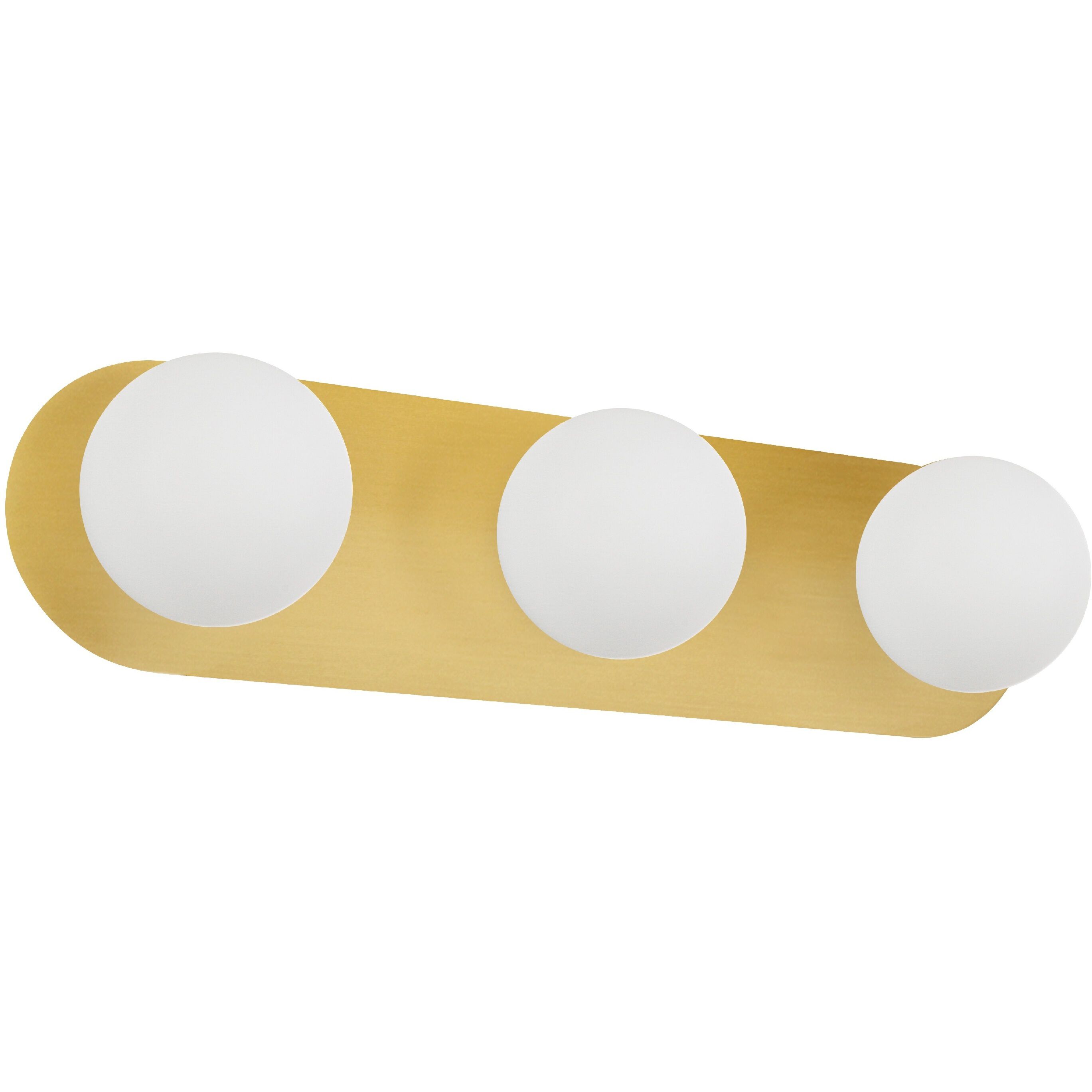 Burlat 3 Light 24.5 inch Aged Brass Vanity Light Wall Light in White