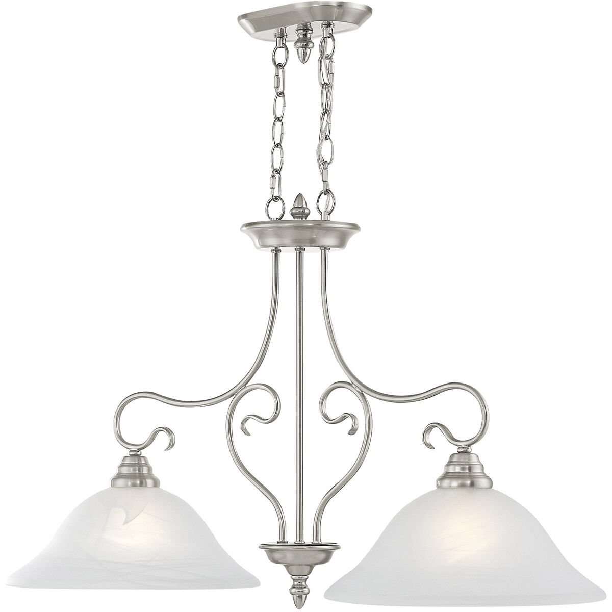 Coronado 2 Light 35 inch Brushed Nickel Island Ceiling Light